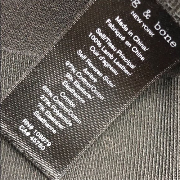 RAG AND BONE HIGH WAIST LEATHER PANELED PANTS 10 - Picture 5 of 5